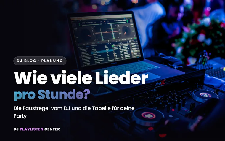 DJ-Controller mit Laptop und Mixsoftware auf einer Party
