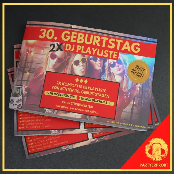 Heft der Playlist zum 30. Geburtstag mit zwei kompletten DJ-Playlisten