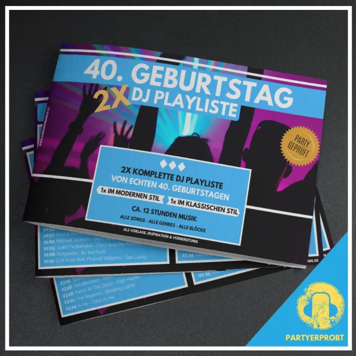 Heft der Playlist zum 40. Geburtstag mit zwei kompletten DJ-Playlisten