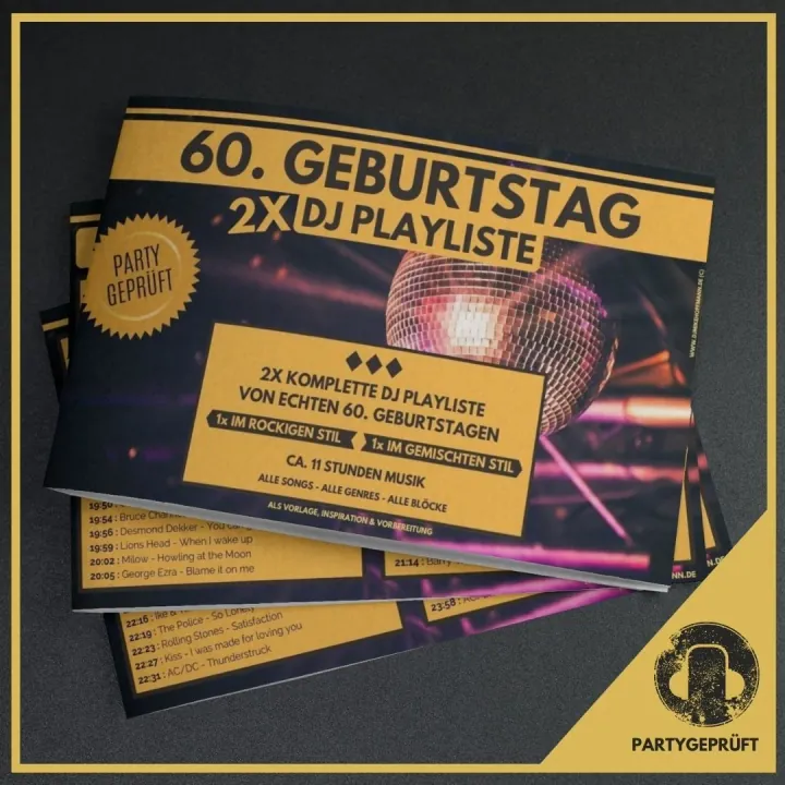 Heft der Playlist zum 60. Geburtstag mit zwei kompletten DJ-Playlisten