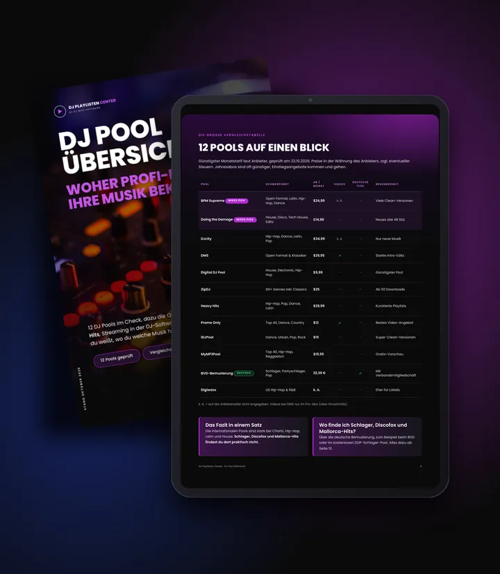 DJ Pool Übersicht mit 12 Record Pools im Vergleich gratis sichern