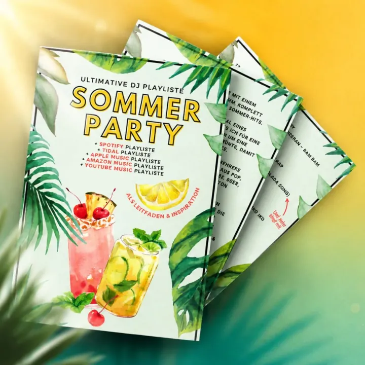 Cover und Seiten der Sommer-Party Playlist